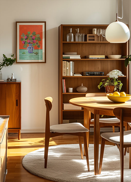 Trèfles et fleurs roses Poster