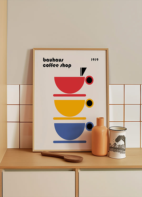 Affiche minimaliste de café Bauhaus