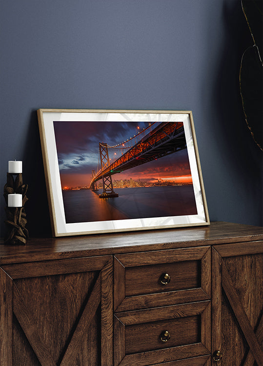 Bay Bridge la nuit Poster