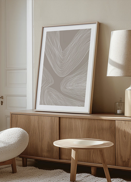 Dessin au trait de contours fluides Poster