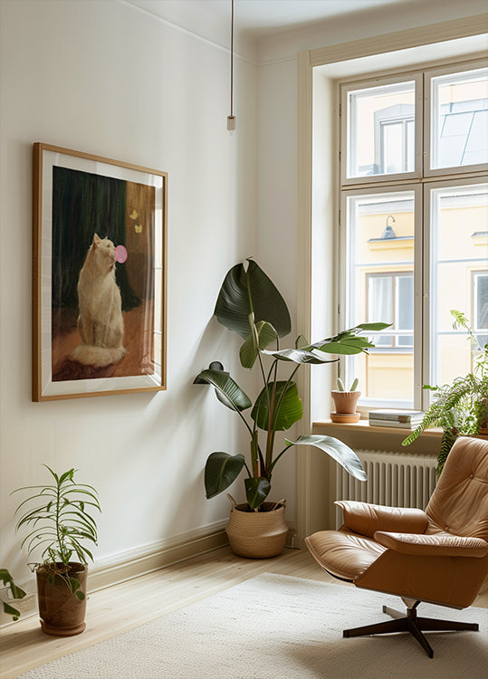 Bubble Gum et chat Poster