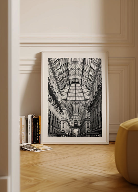 Galleria Vittorio Emanuele II Milan Noir et Blanc Poster