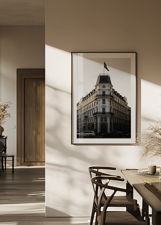 Affiche de soirée du bâtiment historique de Copenhague