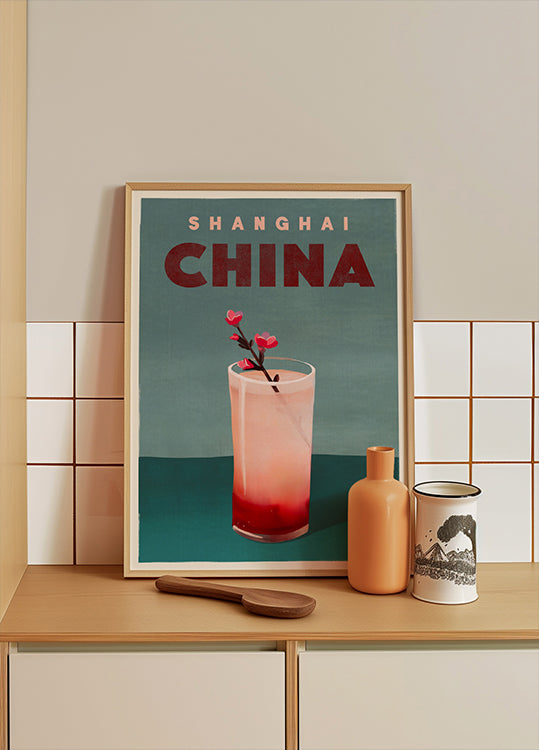 Cocktail de voyage Shanghai Chine Poster