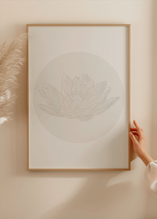 Lotus Serenity, dessin au trait botanique Poster