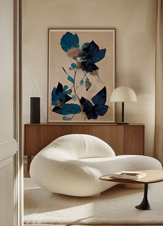 Fleurs sèches bleues Poster