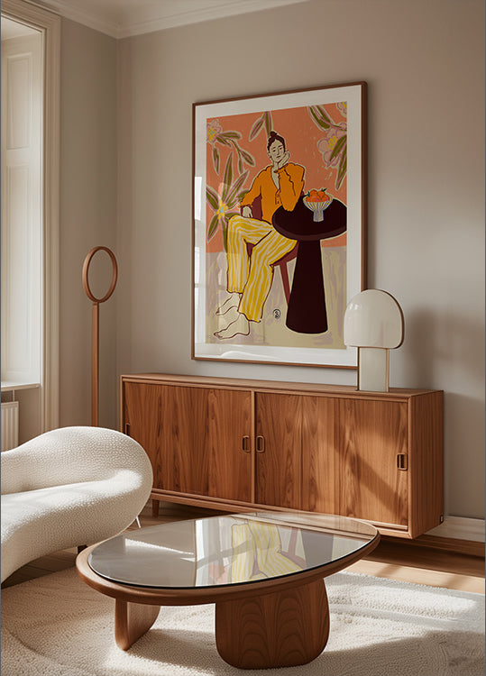 Femme avec des oranges Poster