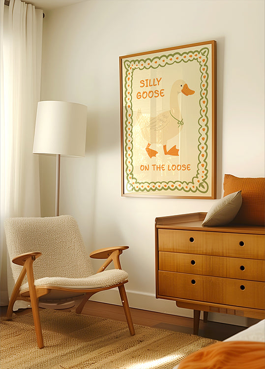 Illustration de Silly Goose en liberté Poster