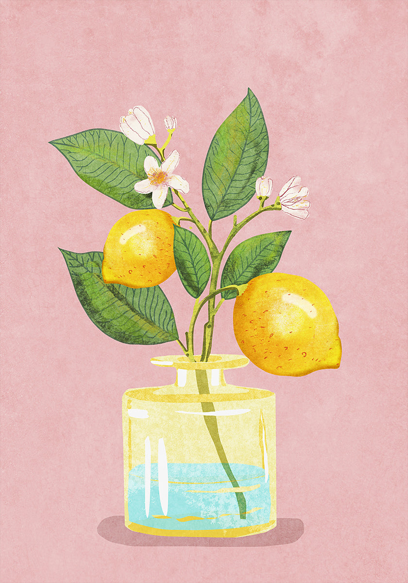Bouquet de citron dans un vase Poster