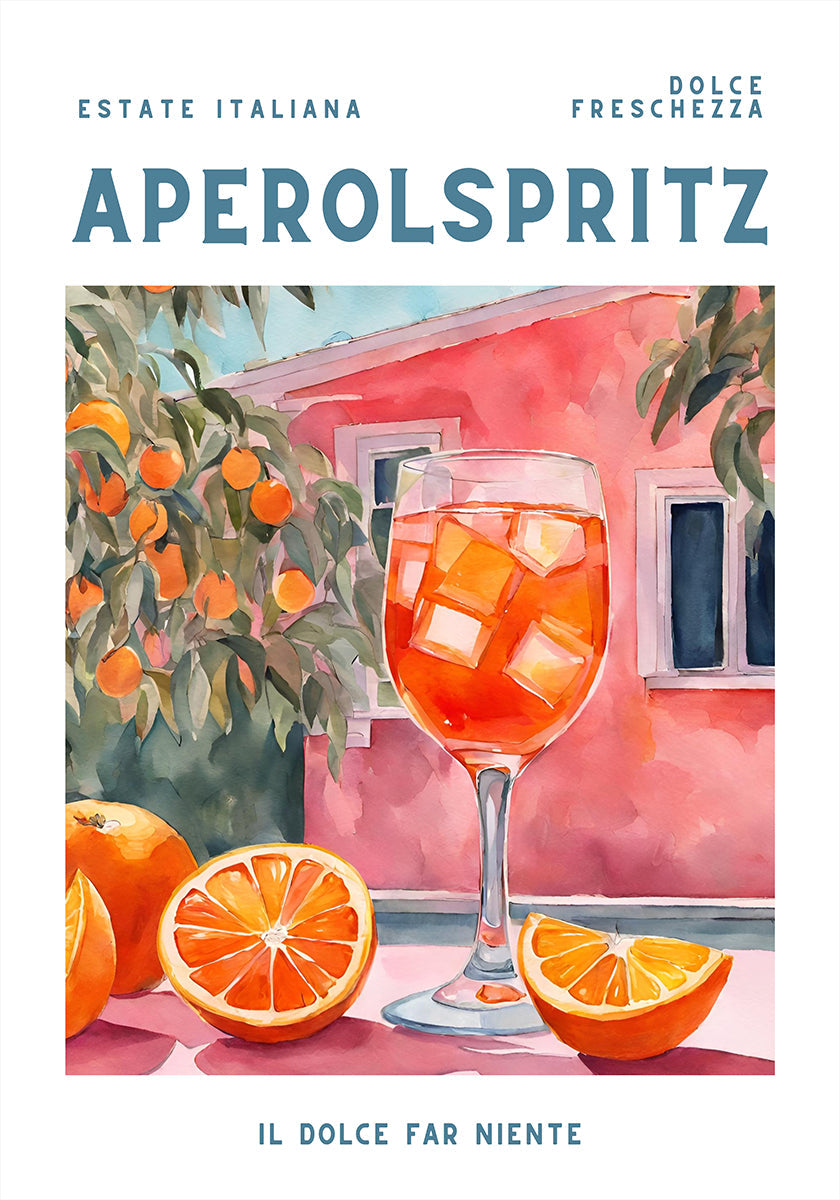 Aperol Spritz, Aquarell, Frais Poster