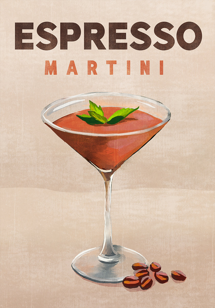 Affiche de décor de bar à cocktails expresso Martini