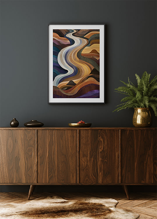 Flowing Abstract Fabric Design Plakat - Posterbox.dk