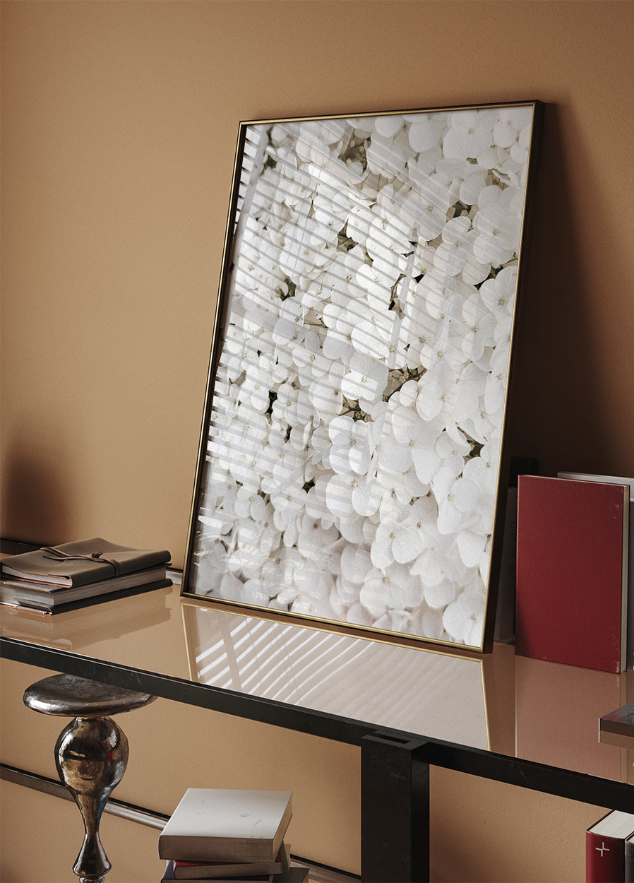 White Hydrangea Plakat - Posterbox.dk