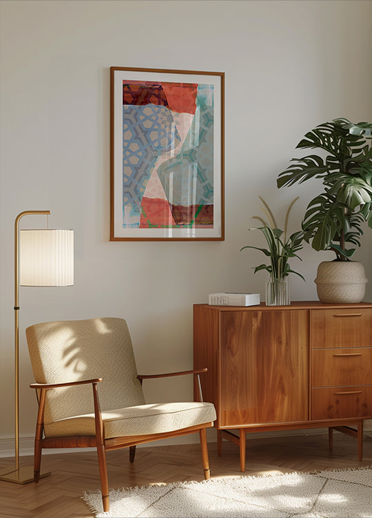 Overlapping Geometric Patterns in Soft Hues (NEW) - Posterbox