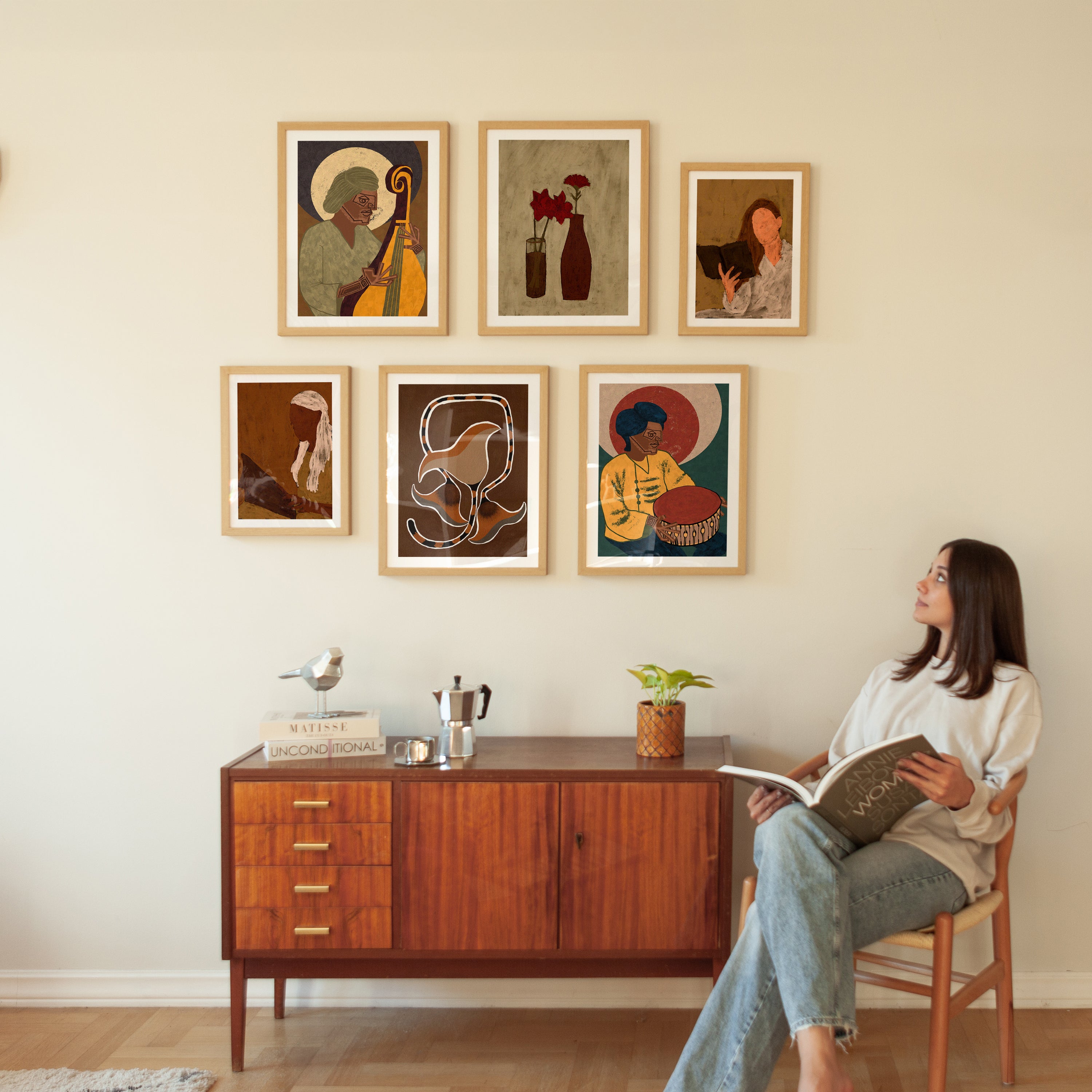 Ensemble mural de galerie d'art moderne, affiche