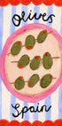 A Plate of Olives From Spain Food Illustration (NEW) - Posterbox