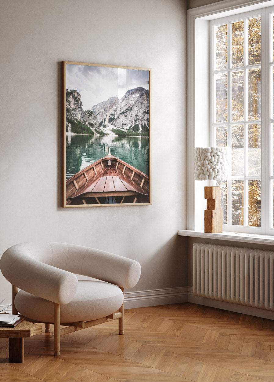 Affiche paisible du lac Braies - Posterbox.no