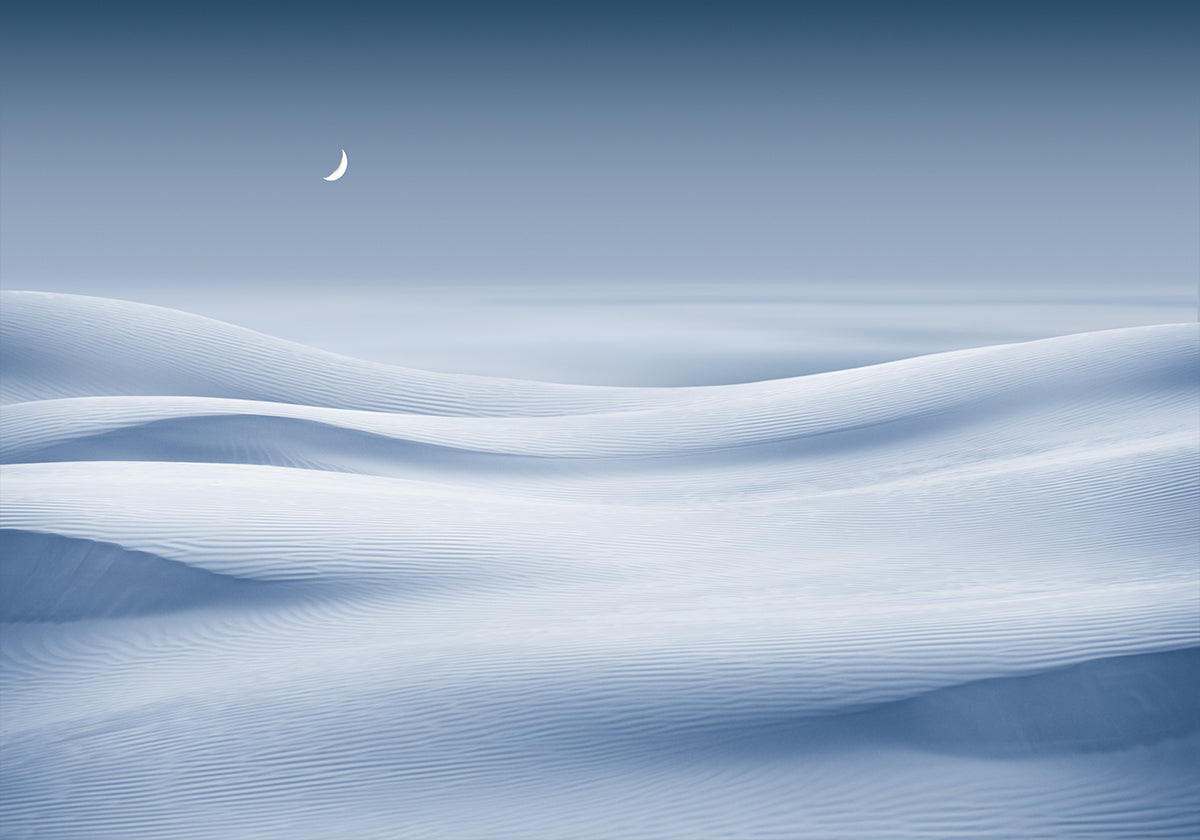 Moonlit Snow Waves Plakat