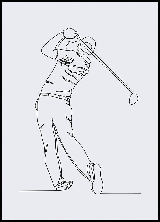 Golf Line Art Plakat - Posterbox.no