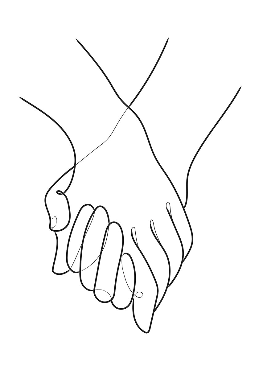 Tenir la main des lignes Poster