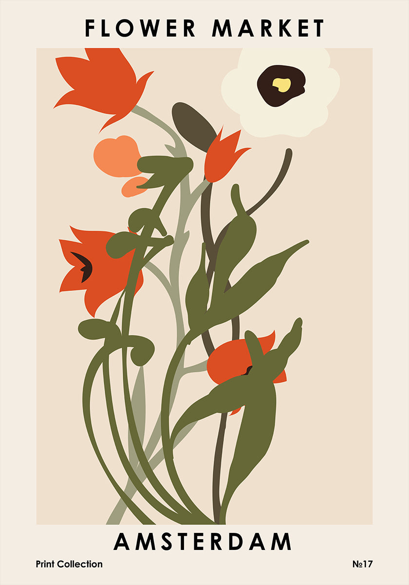 Marché aux fleurs d'Amsterdam Poster