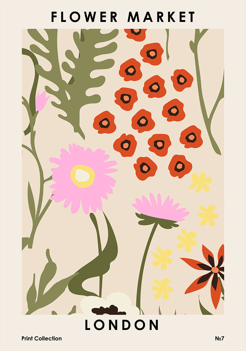 Marché aux fleurs de Londres Poster