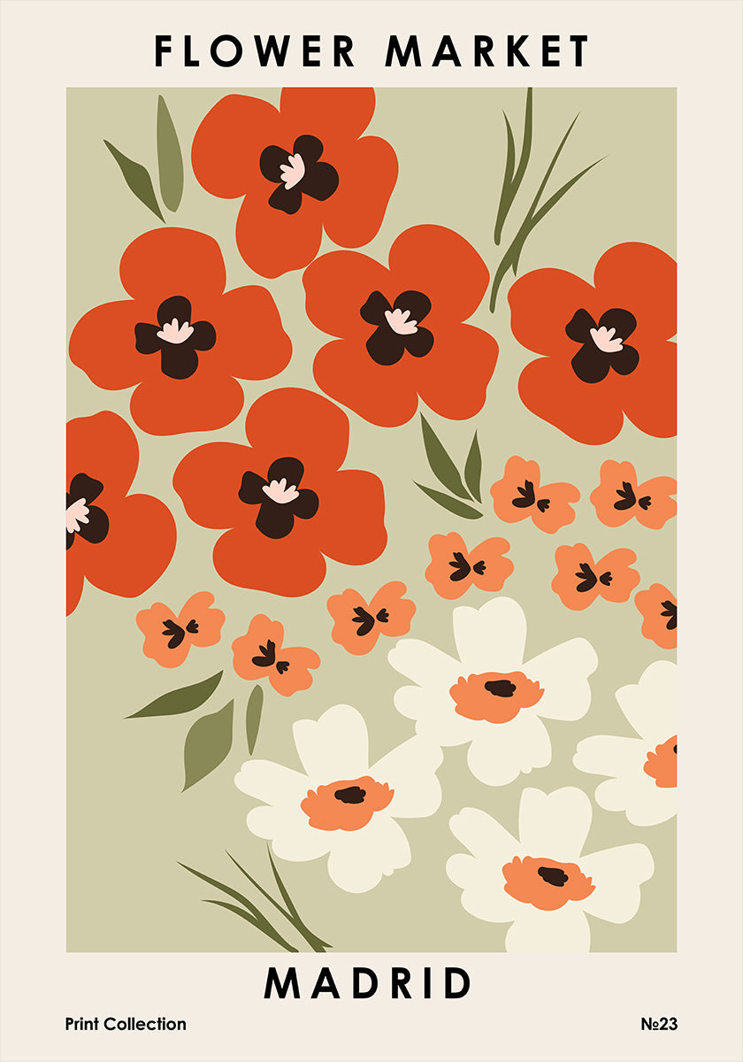Marché aux fleurs de Madrid Poster