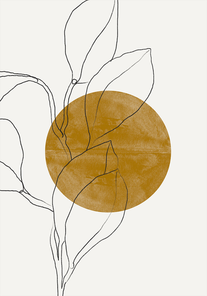 Harmonie des feuilles de ligne Poster