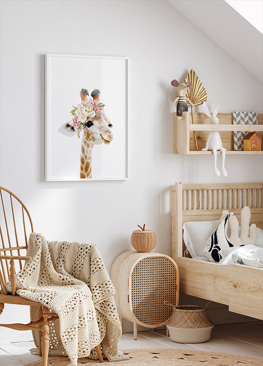 Floral Baby Giraffe (NEW) - Posterbox