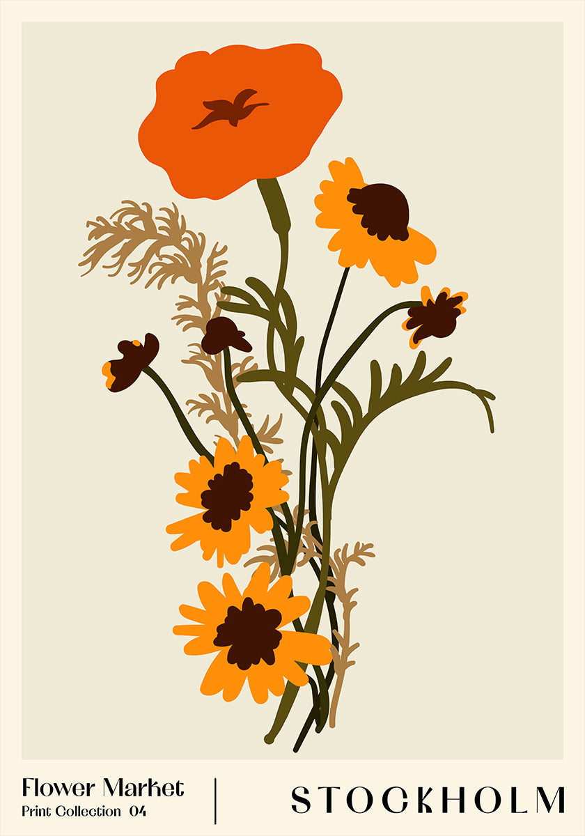 Marché aux fleurs. Stockholm Poster