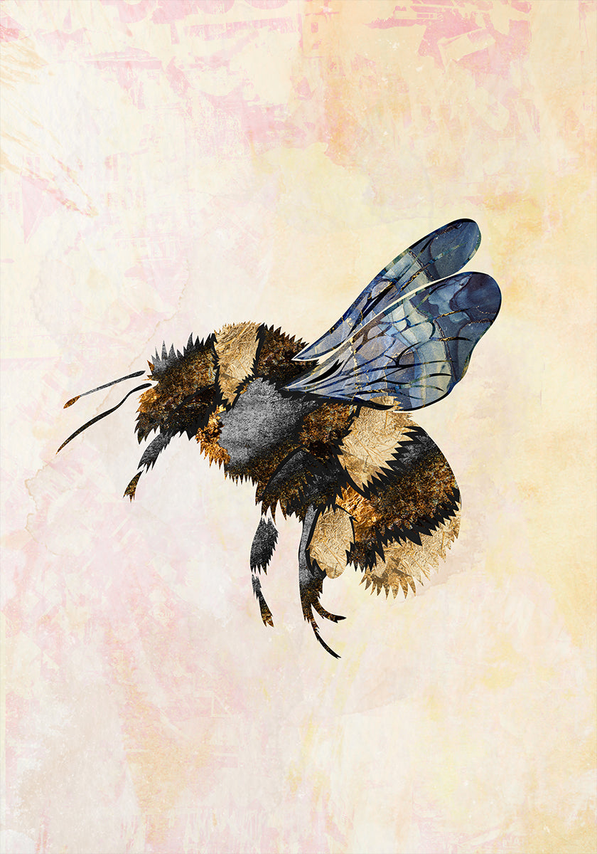 Abeille aquarelle grunge Poster