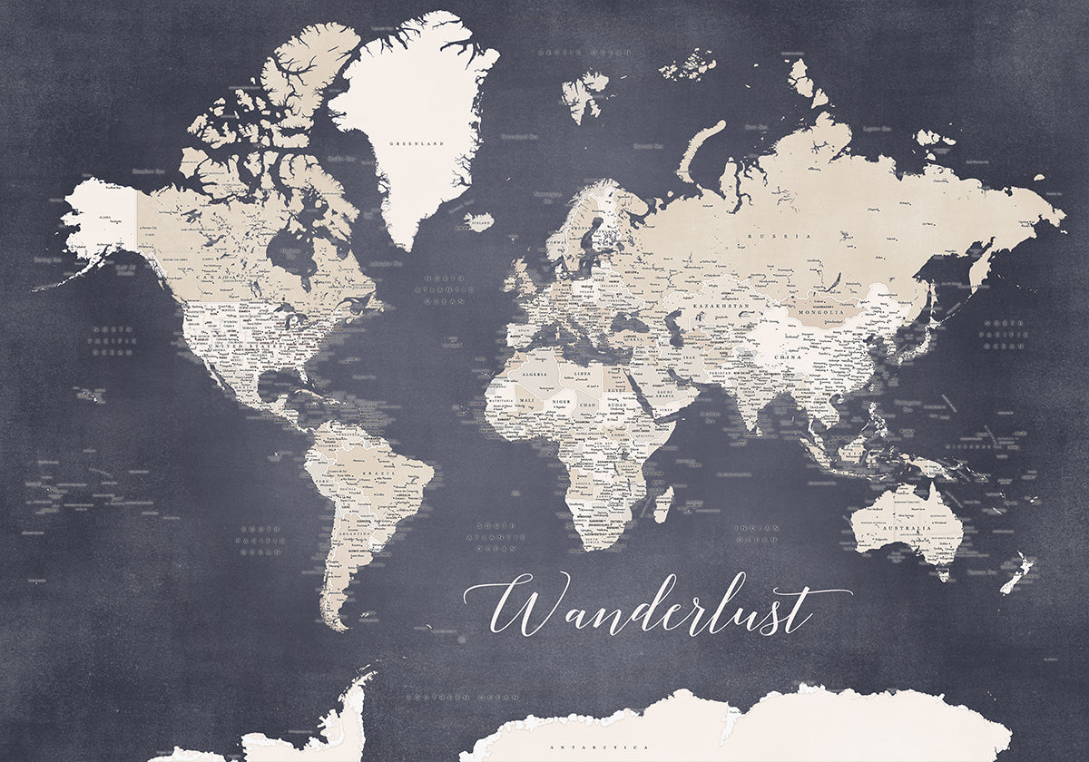 Carte du monde Wanderlust Glyn (NOUVEAU)