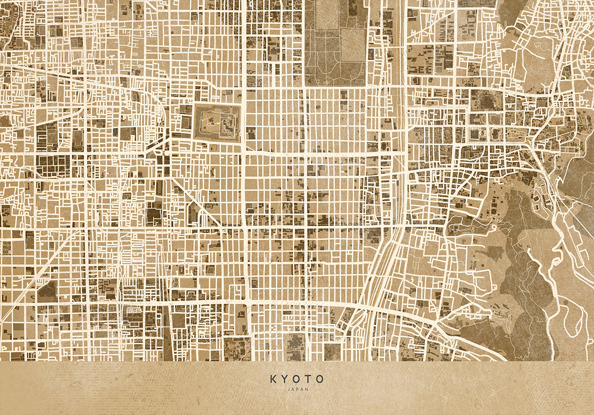 Carte sépia de Kyoto (NOUVEAU)