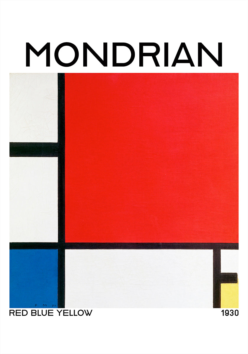 Composition avec rouge, bleu et jaune 1930 Poster