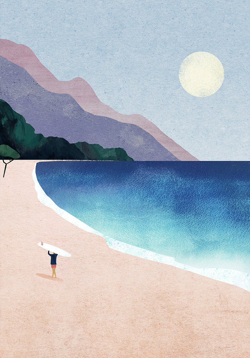 Affiche de plage de surf