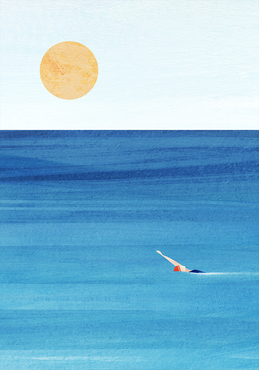 Nager en mer Poster