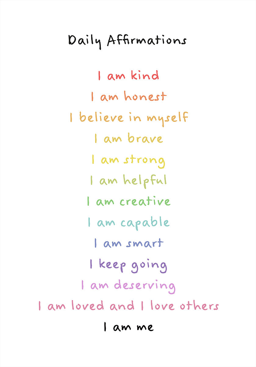 Affirmations des enfants émotions imprimer 3 Poster