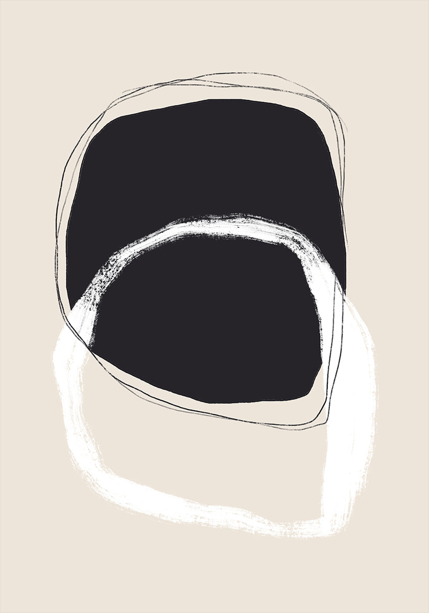 Formes noires et blanches avec des lignes fluides