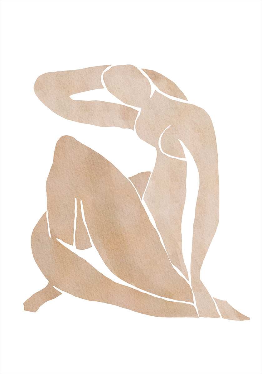 Affiche d'art abstrait de forme de femmes