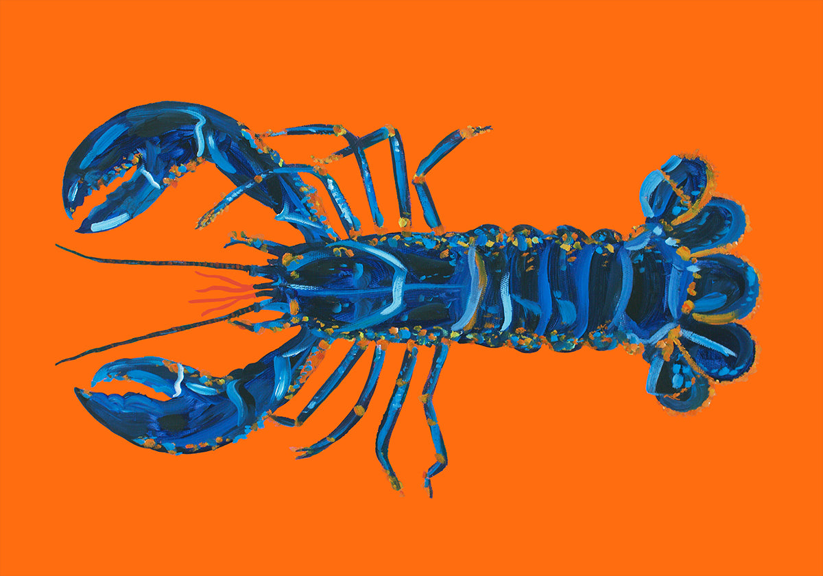Homard sur orange Poster
