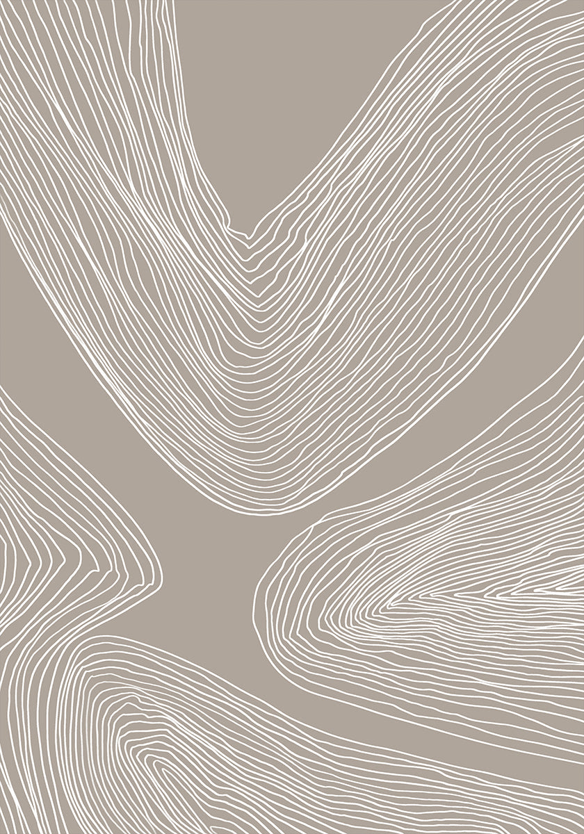 Dessin au trait de contours fluides Poster