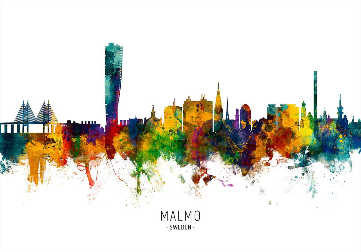 Malmö Suède Skyline Poster