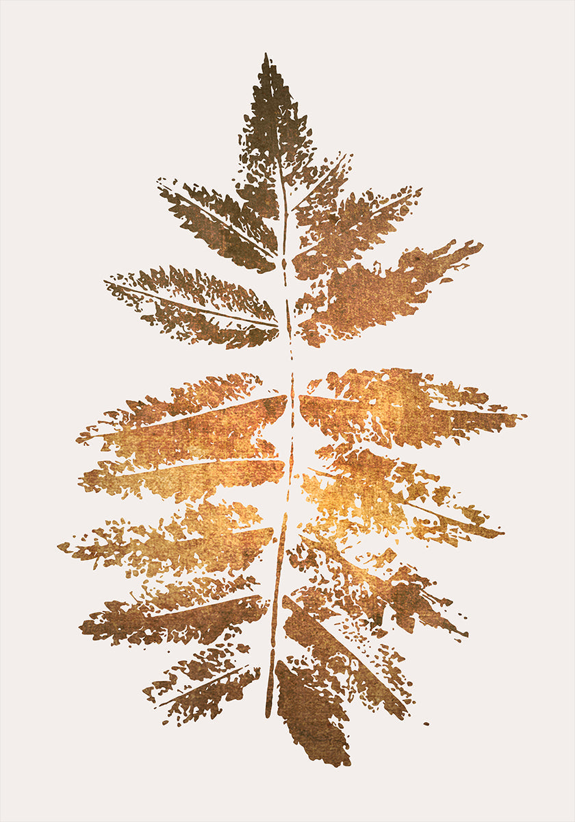 Imprimé Feuille De Chêne Doré