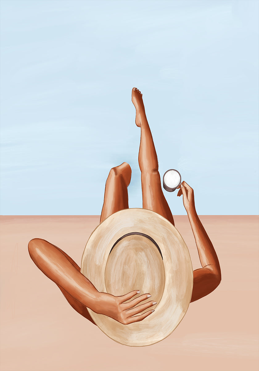 Fille au bord de la piscine Poster