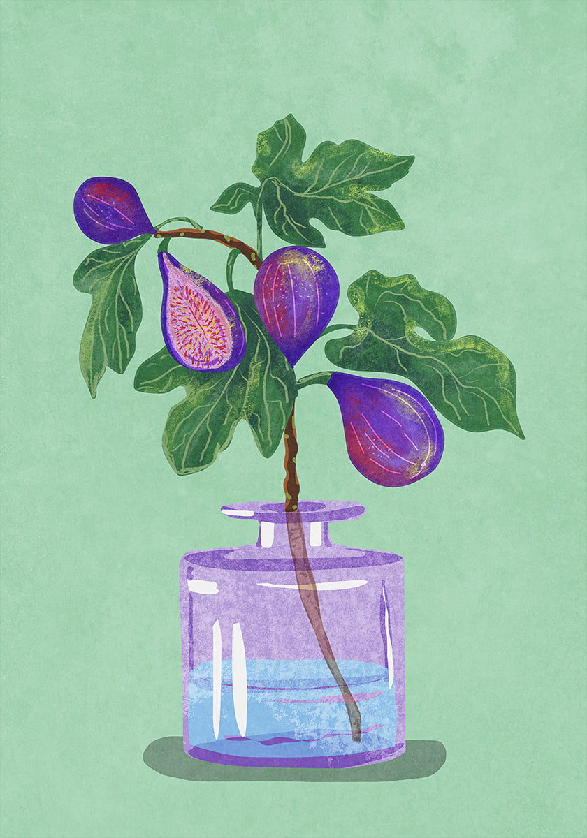 Branche de figue dans un vase Poster