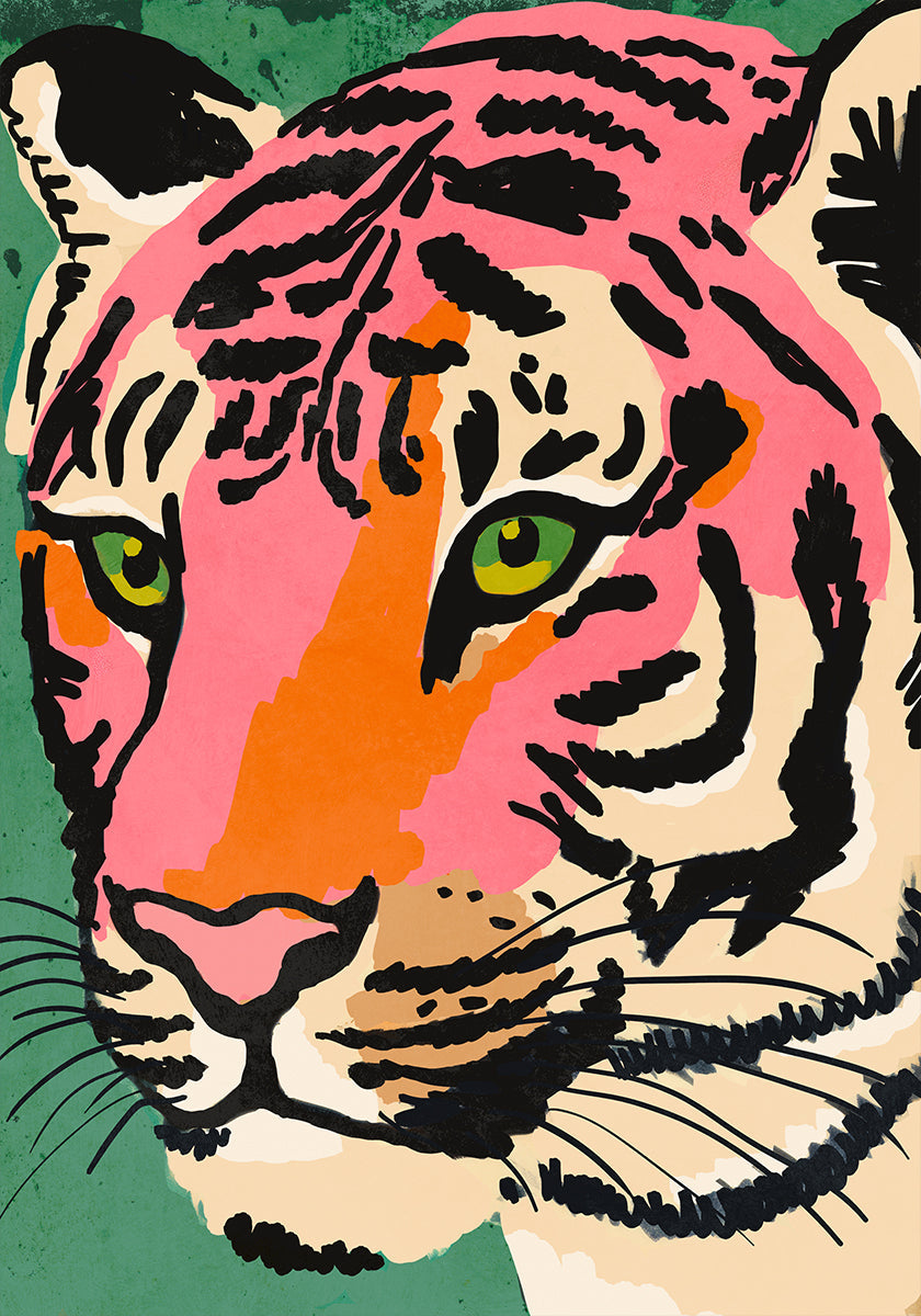 Regard de tigre vibrant Poster