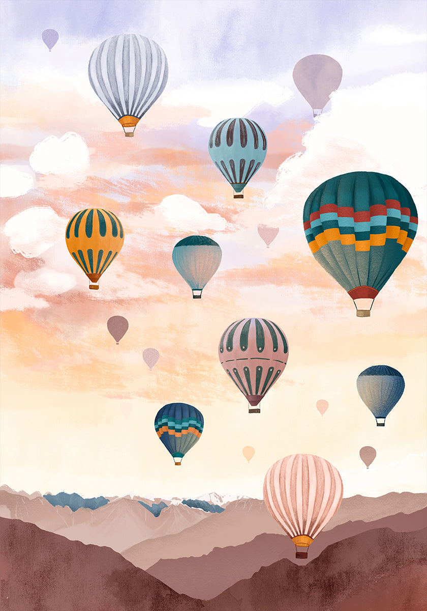 Ciel de montgolfière Poster