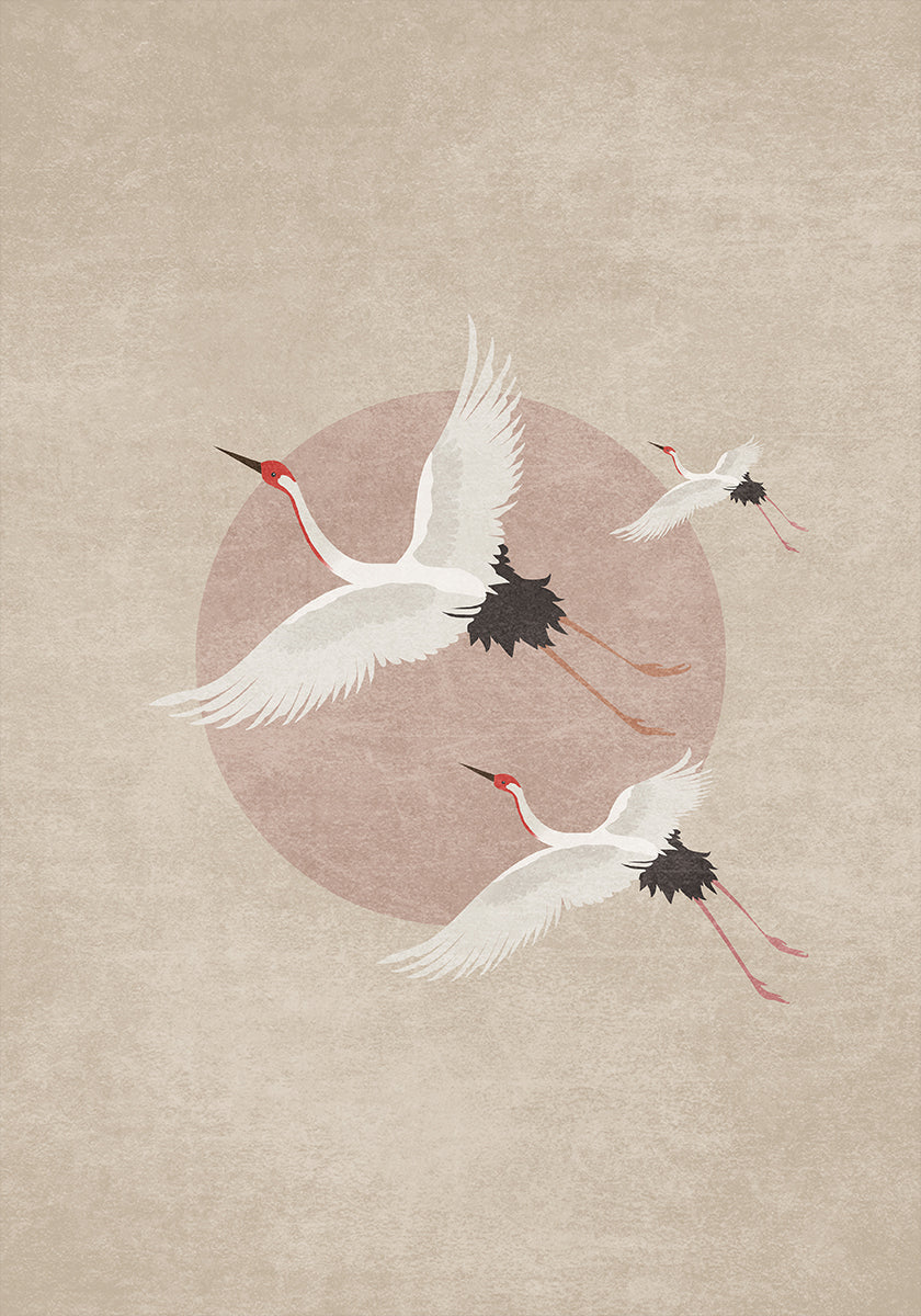 Grues en vol Poster
