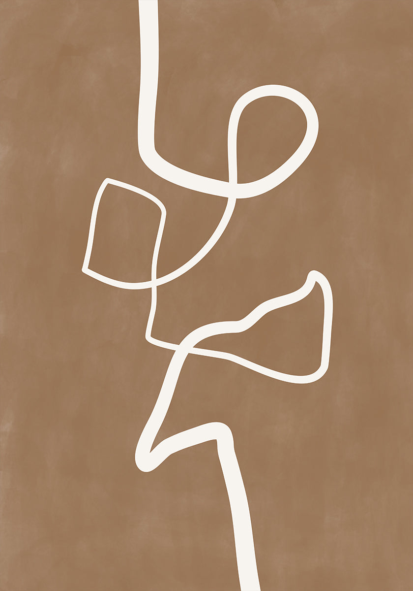 Oeuvre d'art à ligne unique blanche Poster