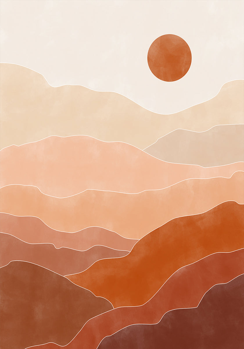 Lever du soleil dans le désert